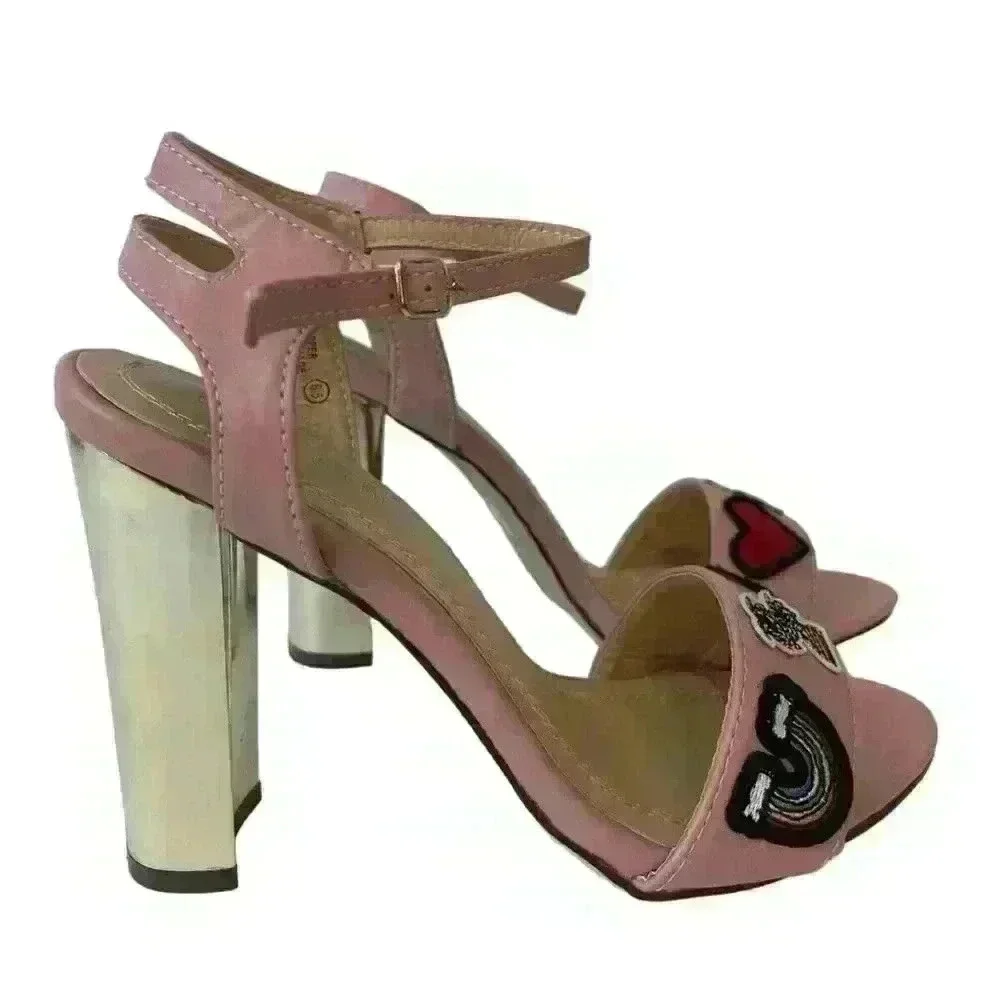Pink & Gold / Women High Heels Sandals/ Us size 6.5